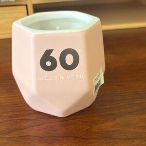 Pink 'Make a Wish' Candle 60th birthday